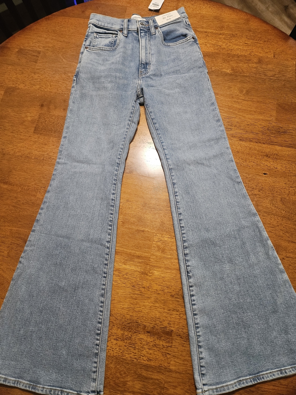 Abercrombie & Fitch Light Blue High-Rise Flare Jeans